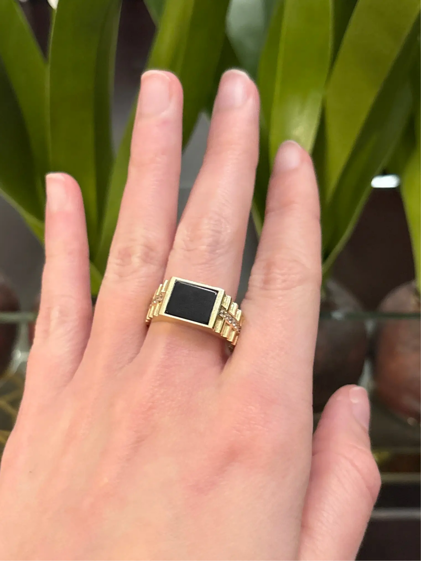 14K Dark Stone Ring My Store