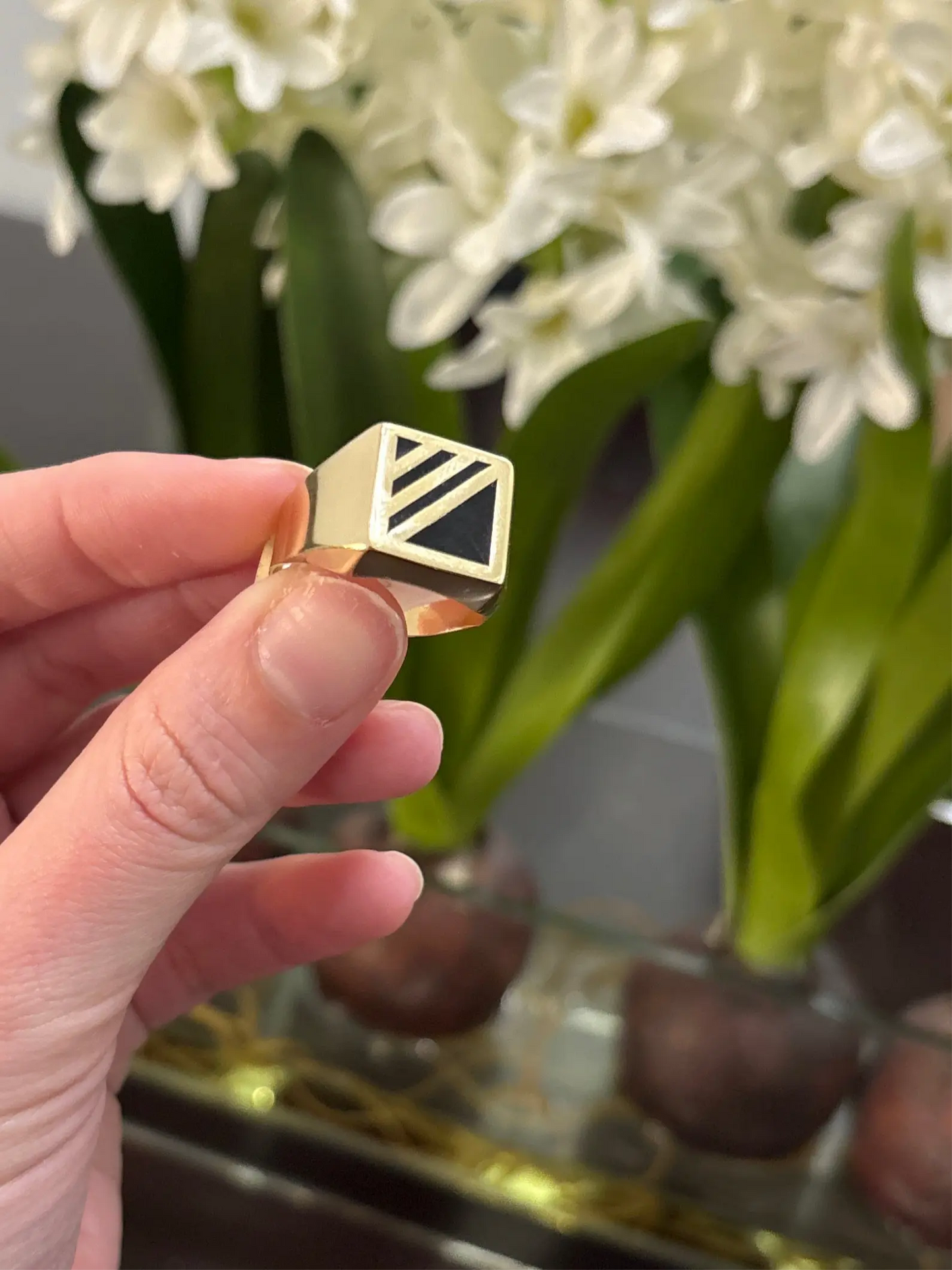 14K Dark Square Ring My Store