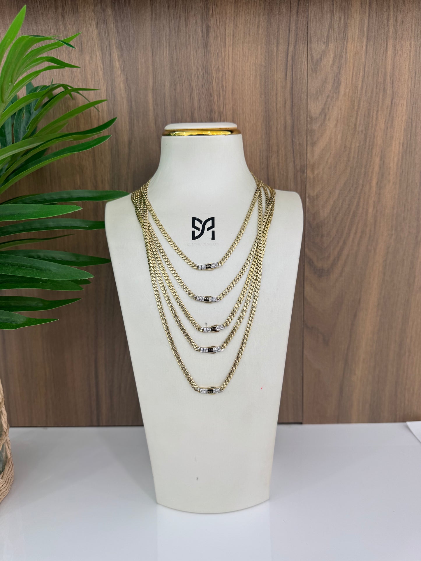 10K 4MM Baby Monaco Chain