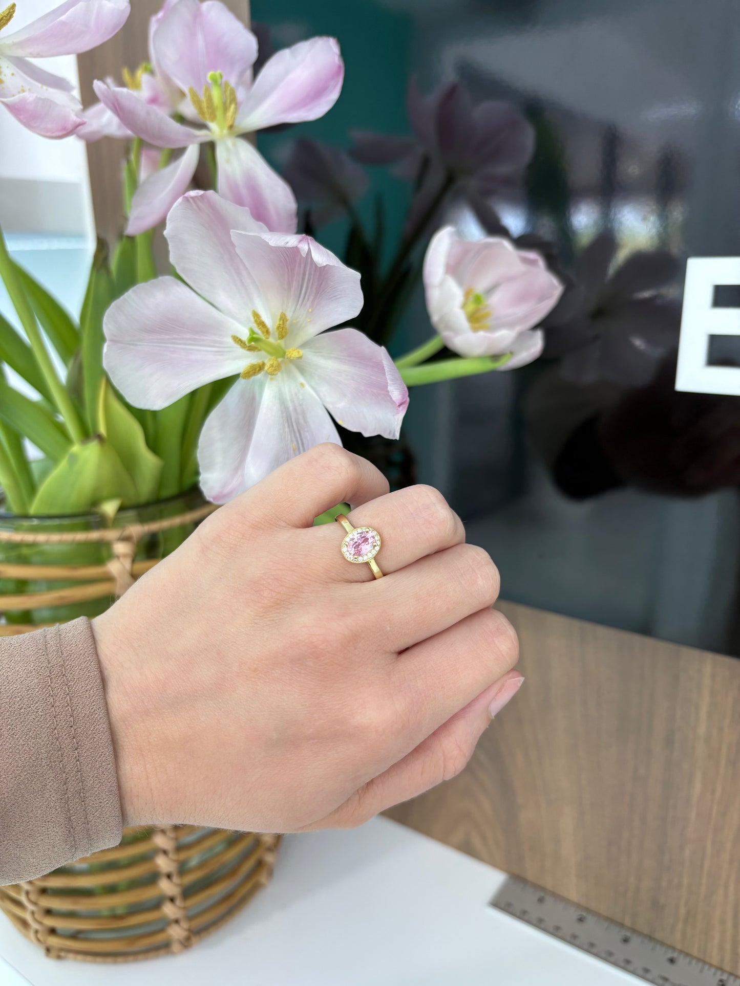 10K Pink Stone Ring