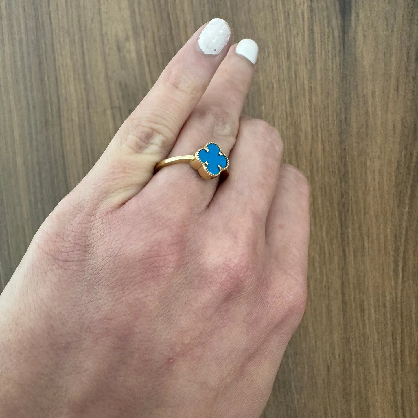14K Blue Flower Ring My Store