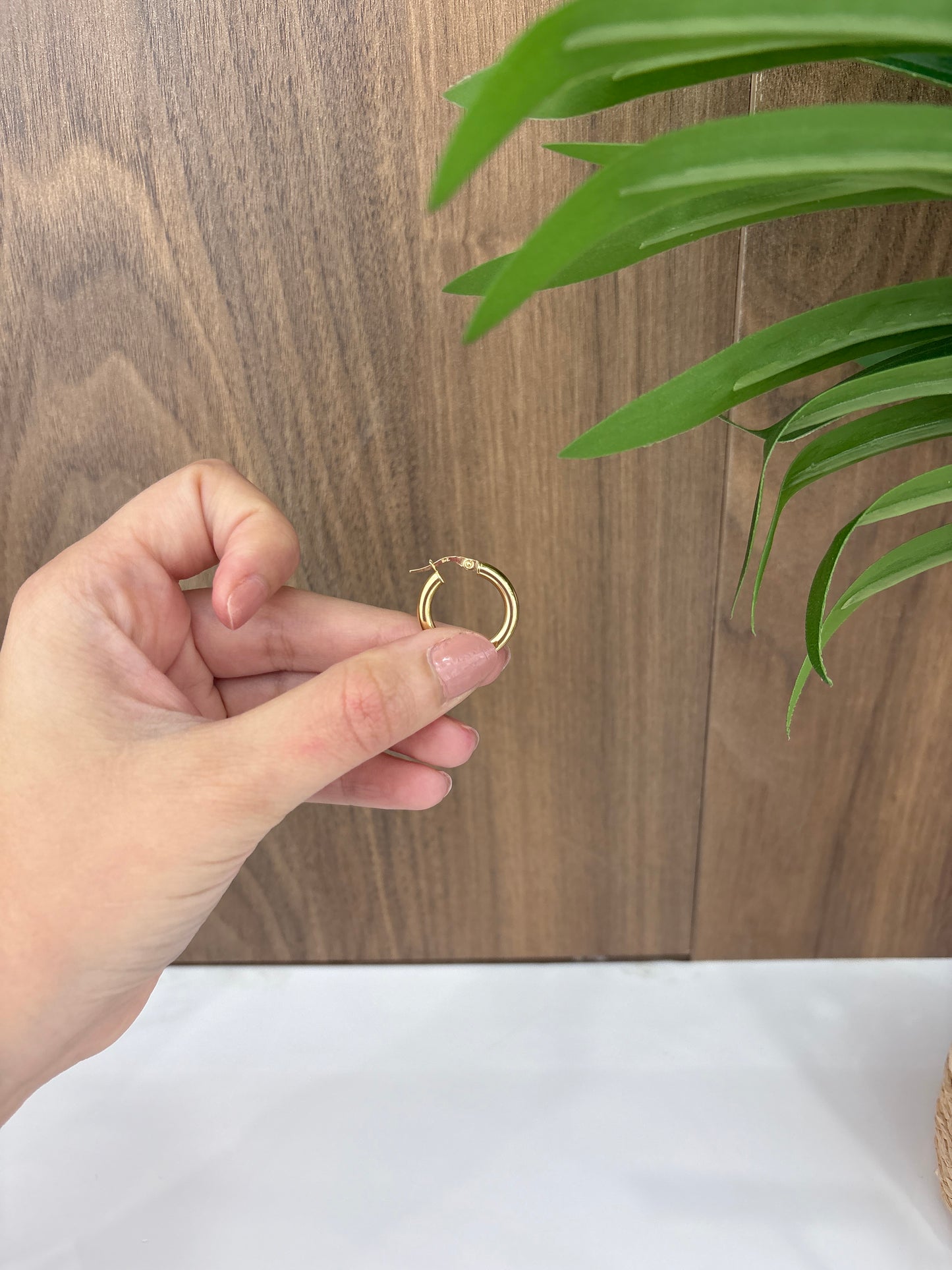 14K Plain Hoops