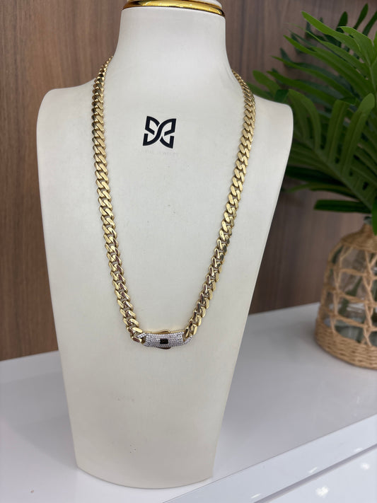 14K 8MM Monaco Chain