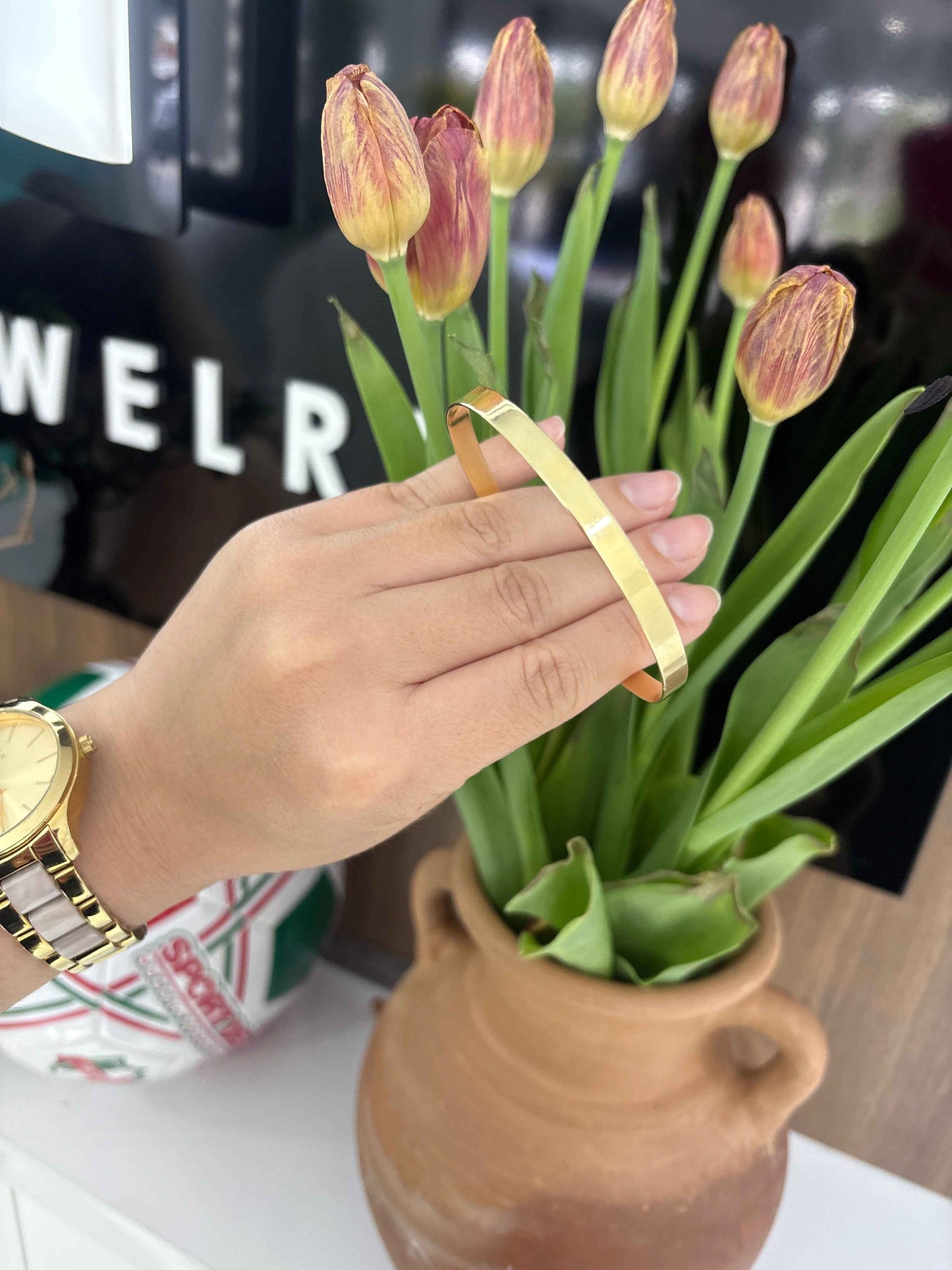 10k plain bracelet