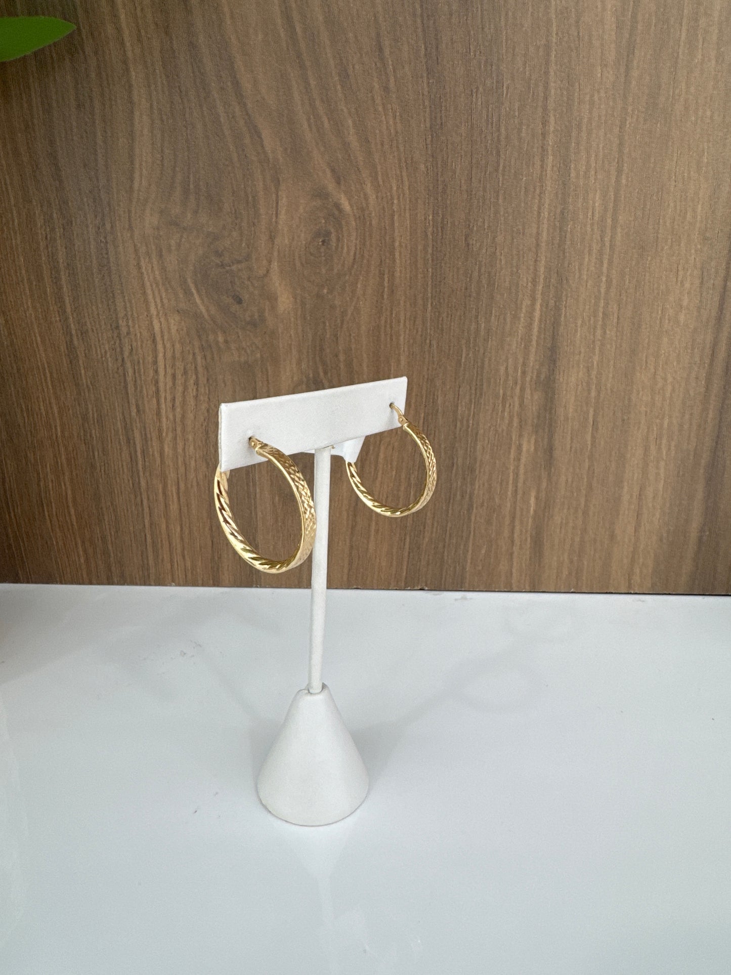 14K Medium Hoops
