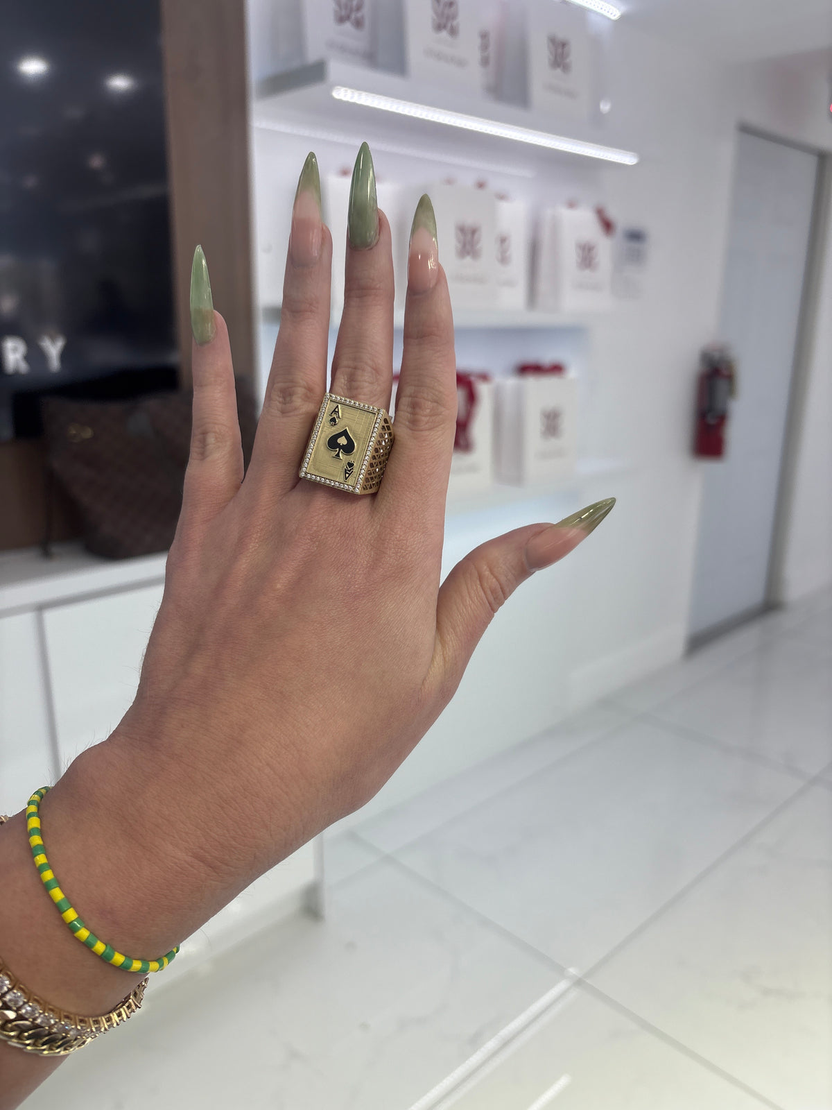 14K Card Ring