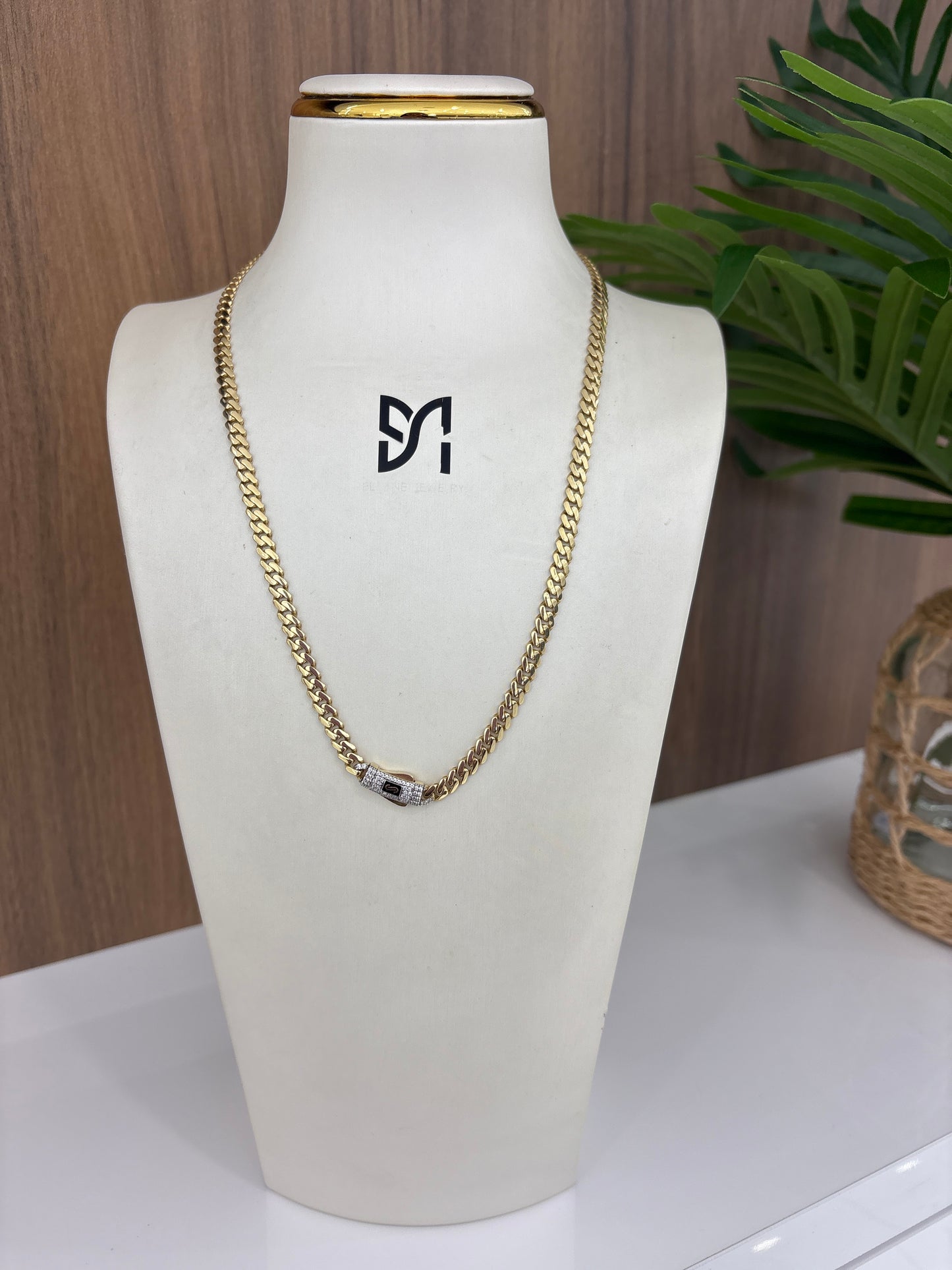 14K 5MM Baby Monaco Chain