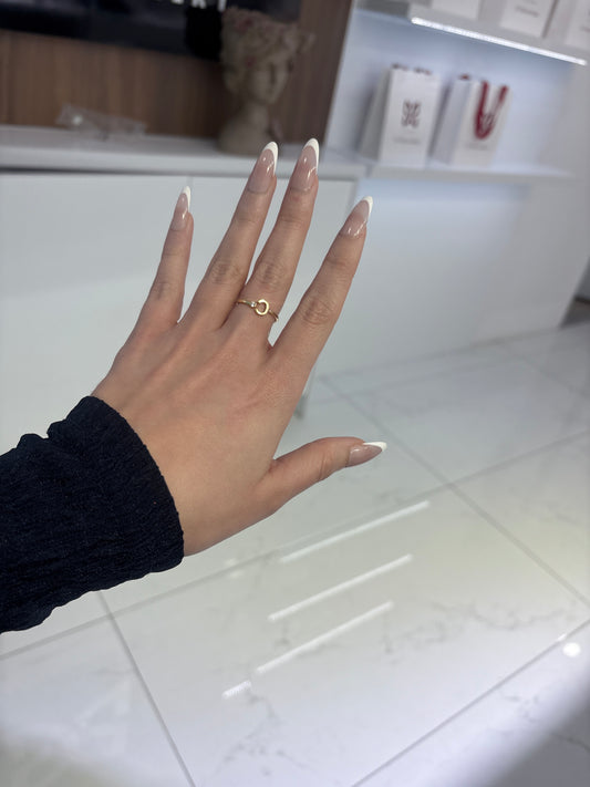 14K C Initial Ring