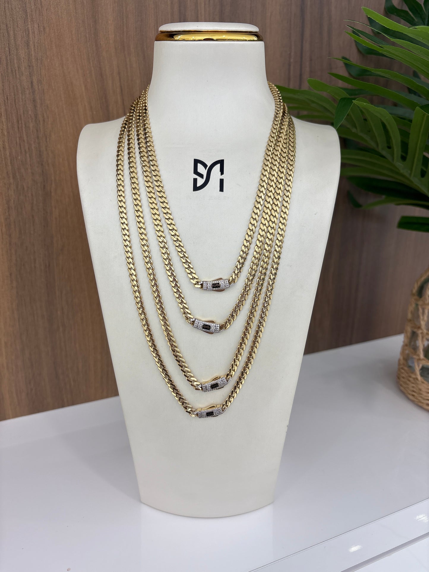 14K 5MM Baby Monaco Chain