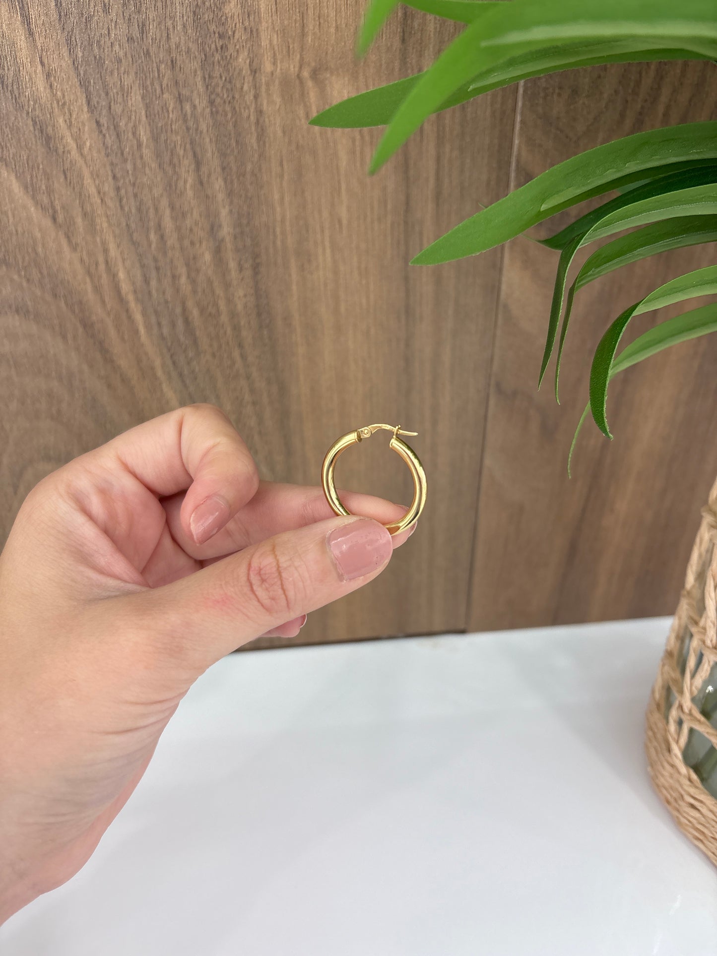 14K Plain Hoops