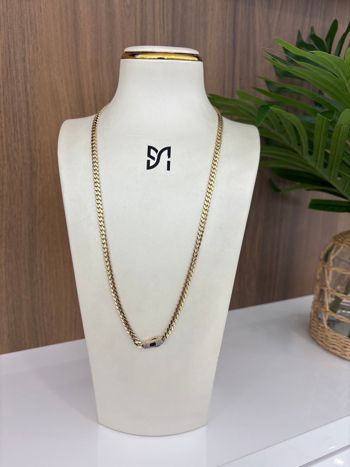 14K 5MM Baby Monaco Chain
