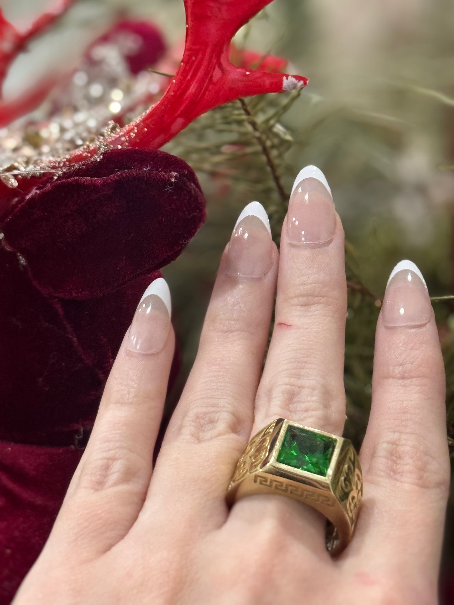10K Green Stone Ring