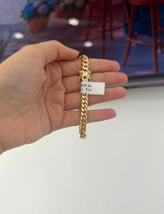 10K 7MM Cuban Link Bracelet
