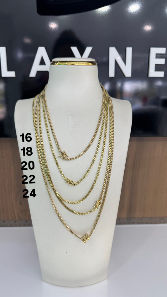 10K 3MM Cuban Link Chain