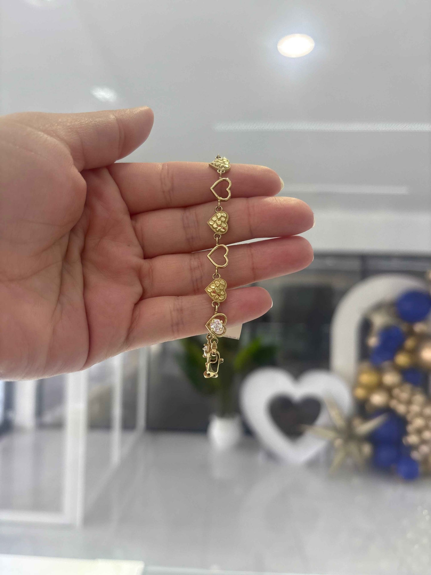 10K Heart Bracelet