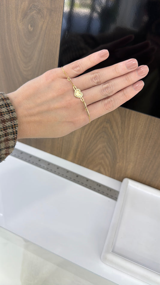 10k Heart Bracelet