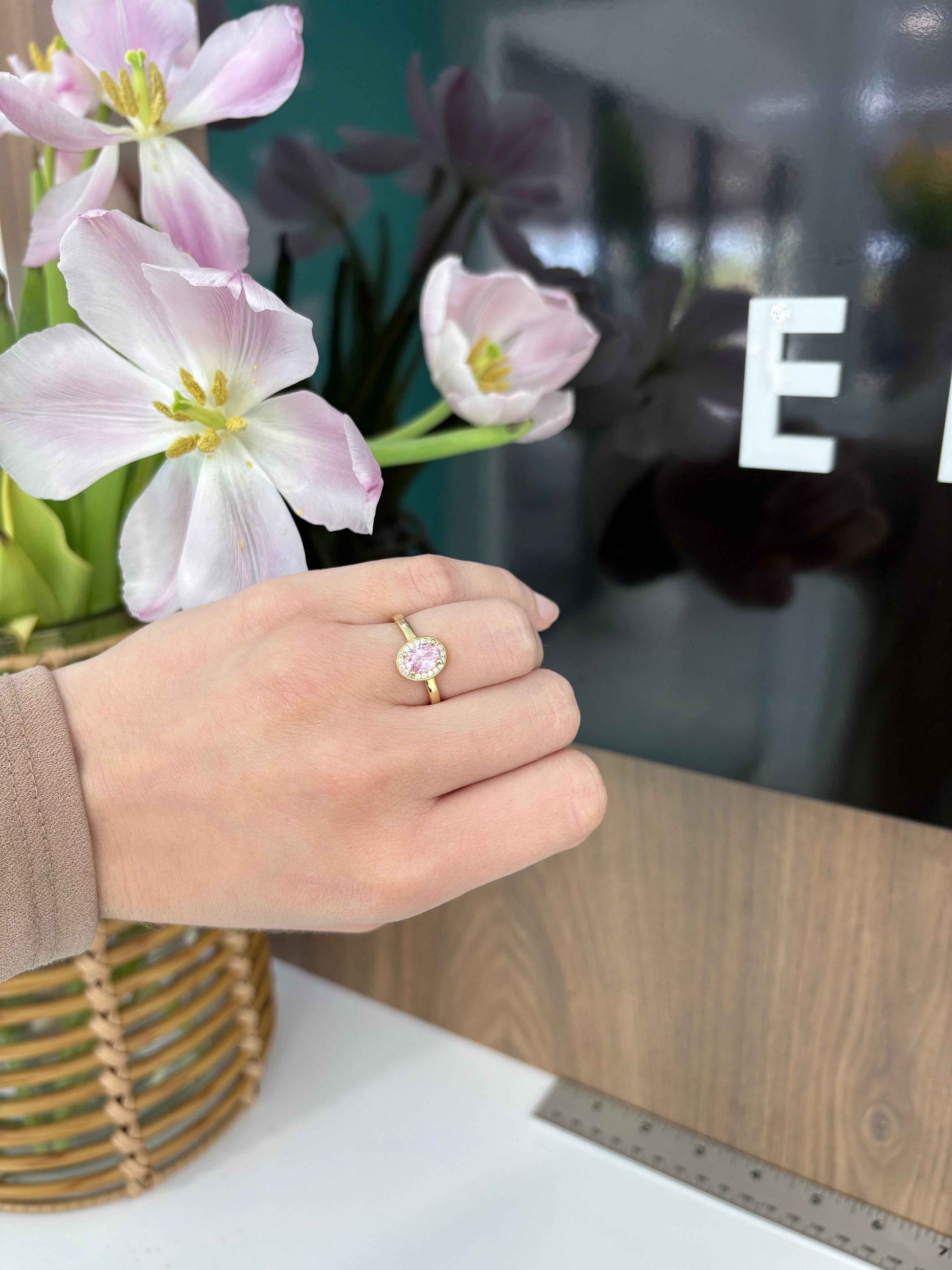 10K Pink Stone Ring