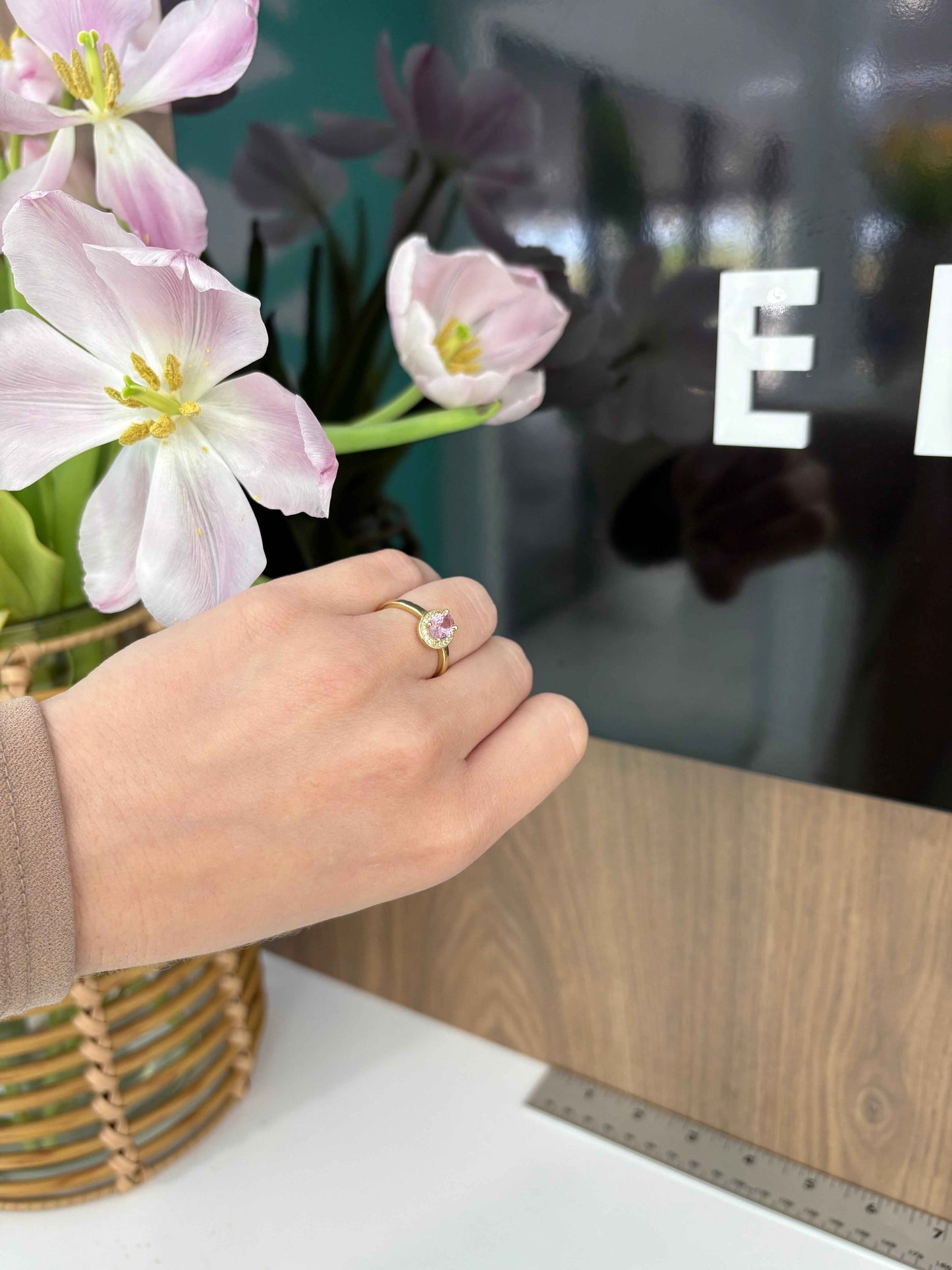 10K Pink Stone Ring