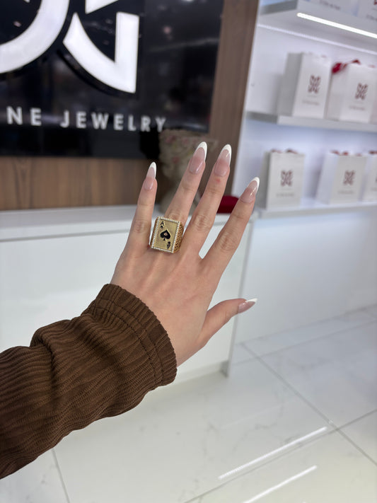 14K Card Ring