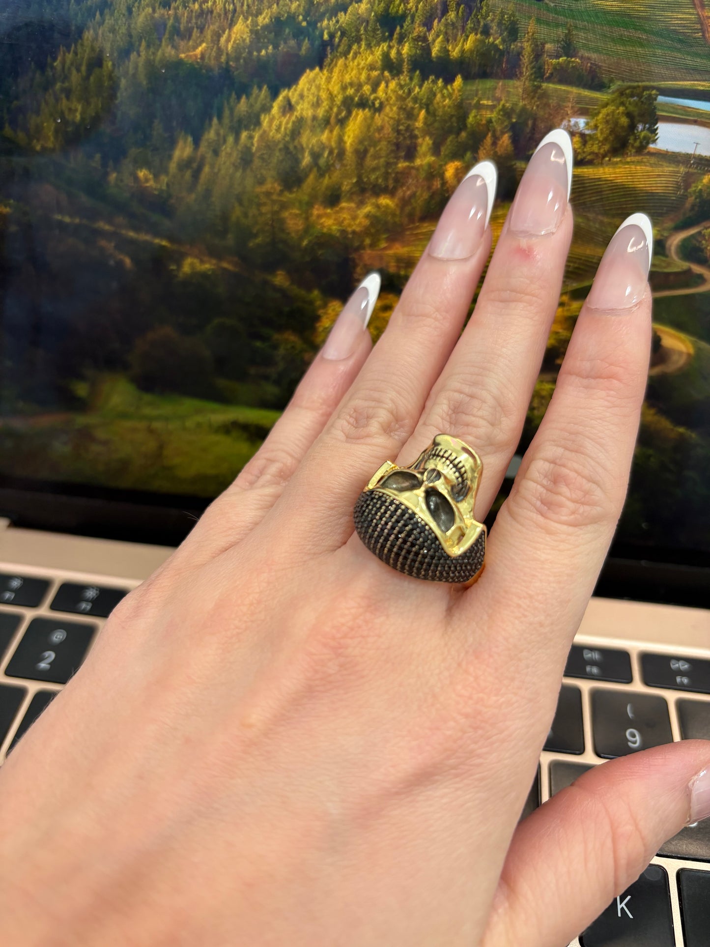 14K Skull Ring