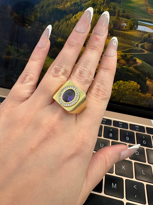 14K Dark Purple Ring