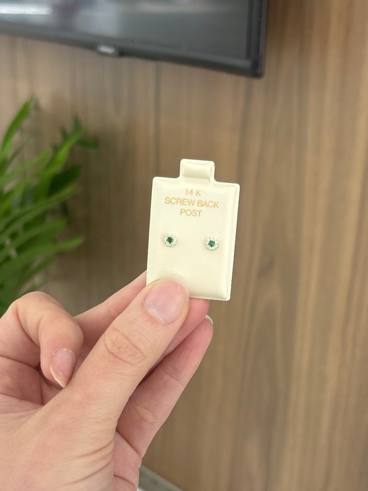 14K Green Earring