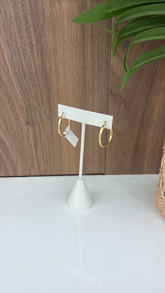 14K Plain Hoops