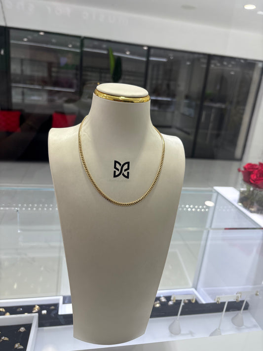 10K 3mm Cuban link Chain