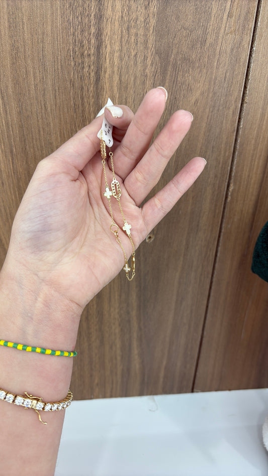 10K Cross Bracelet