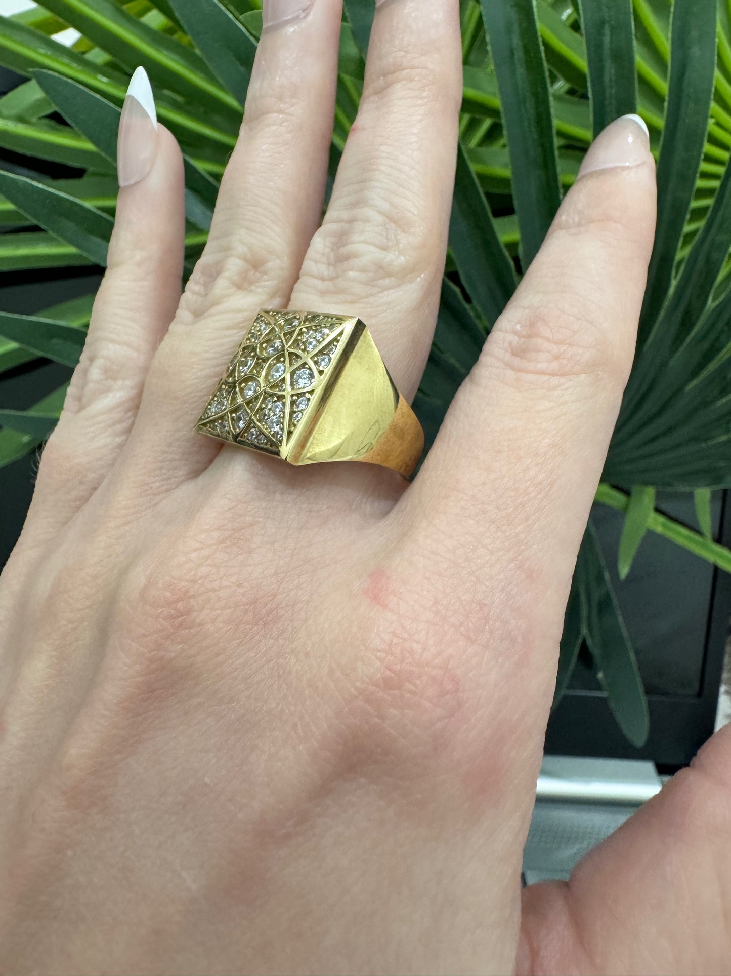 10K Square Rosetta Ring