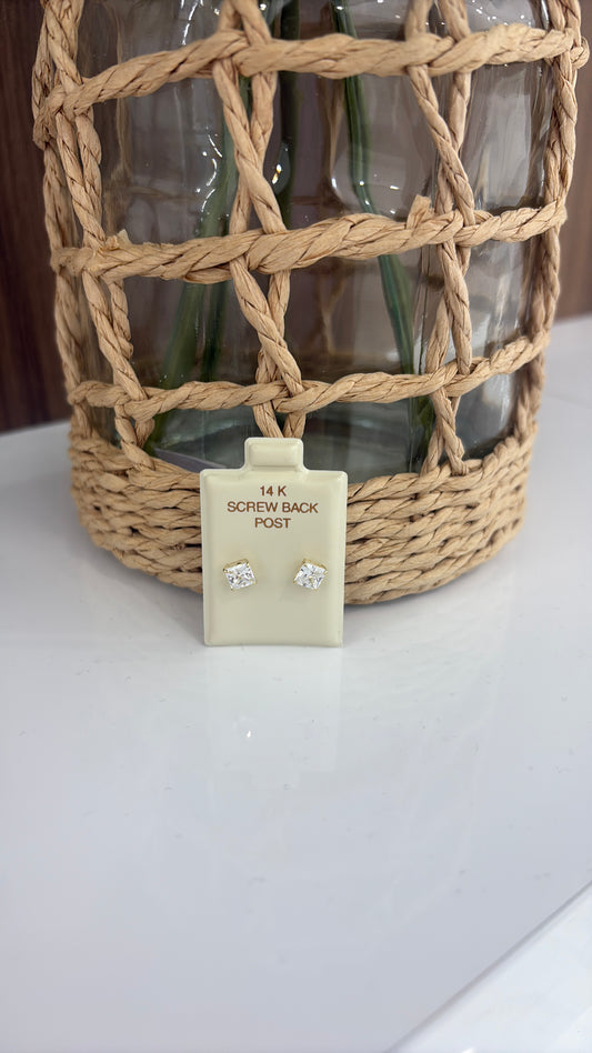 14K Medium Square Earring