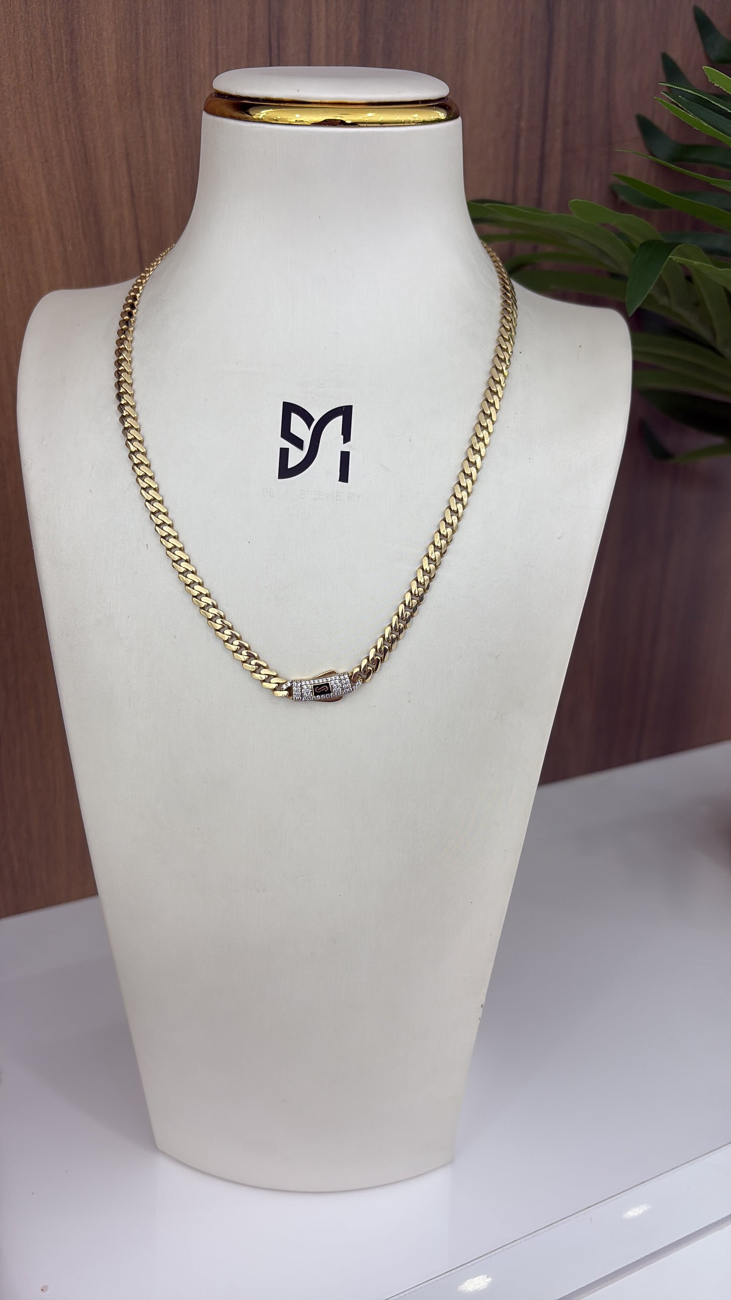 14K 5MM Baby Monaco Chain