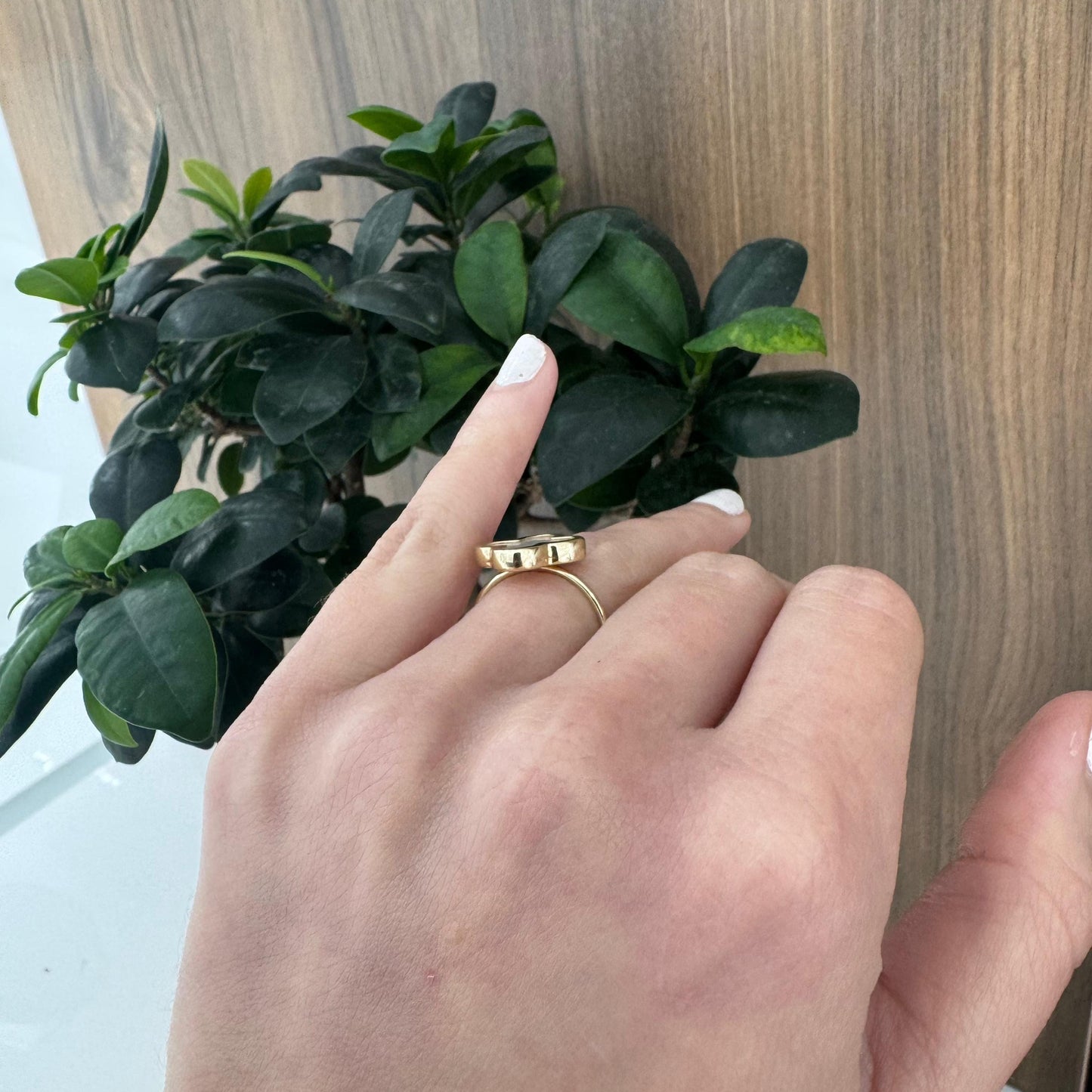 14K White Flower Ring