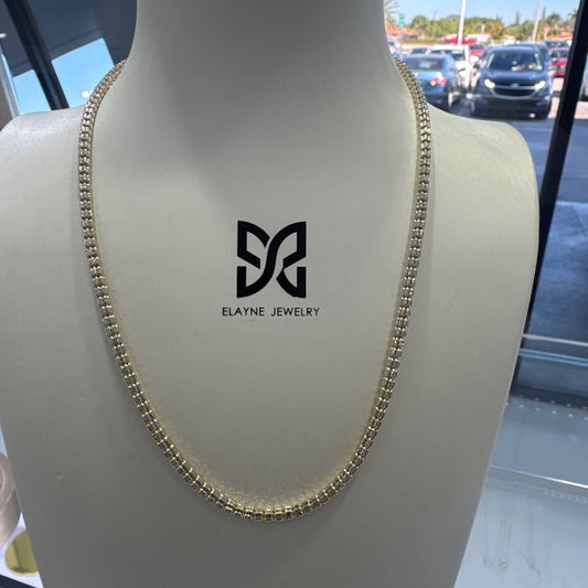 10k Necklace White &Yellow Gold 18” 14.5g