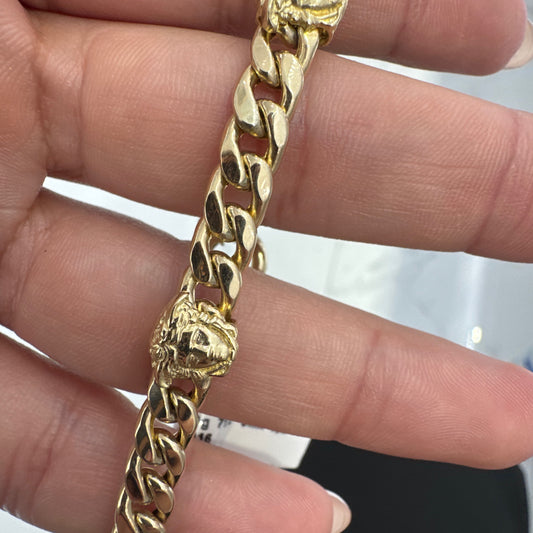 10k Women  Medusa Bracelet 6MM 7.5”