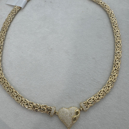 10k Necklace Heart 17” 7mm 18.1g