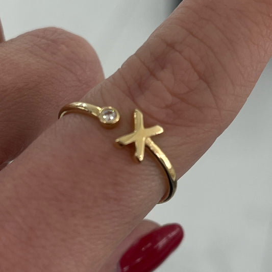 14K X Initial Ring 71/2” 1.4grams