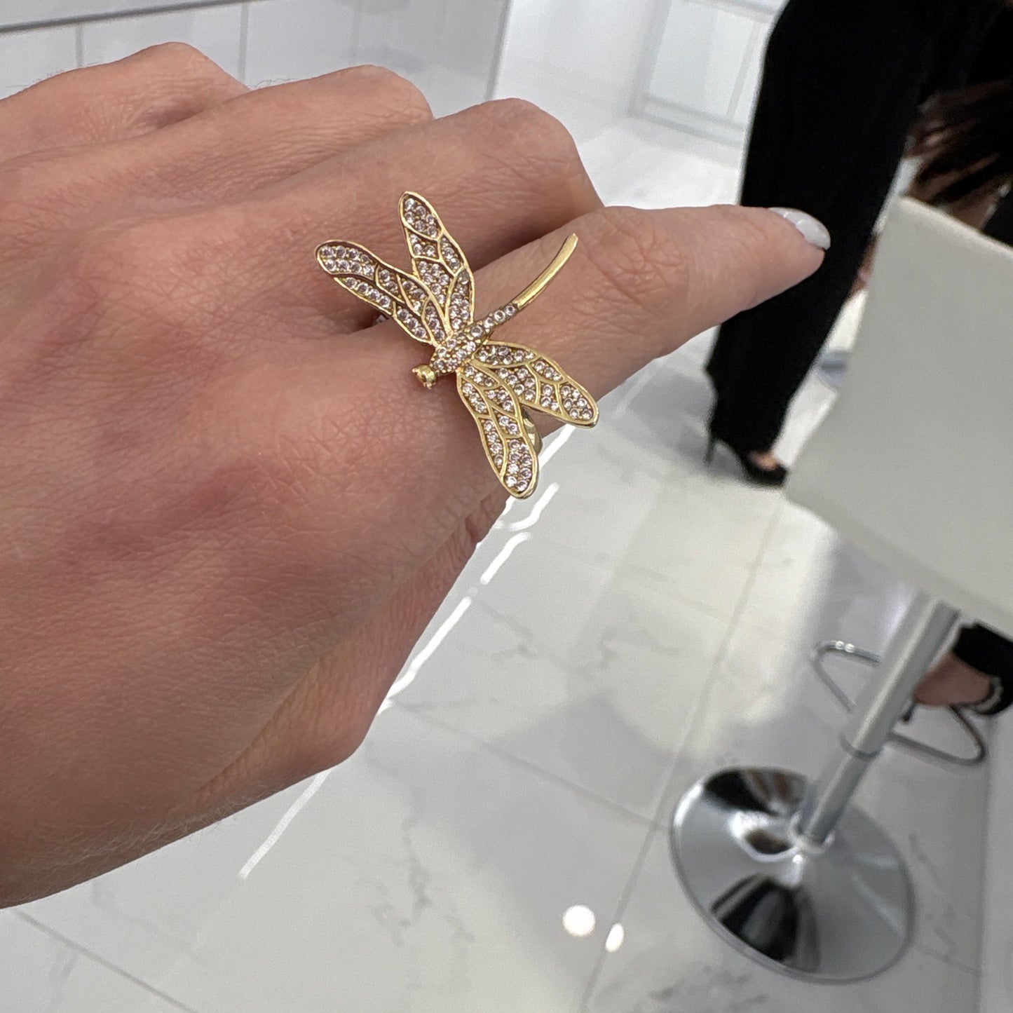 14K dragonfly  Ring